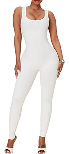 Onsoyours Tuta Da Donna Tinta Unita Body Completi Tutina Manica Lunga Bodycon Pagliaccetto Tuta Sportiva Yoga Fitness Slim Tuta Da Jogging