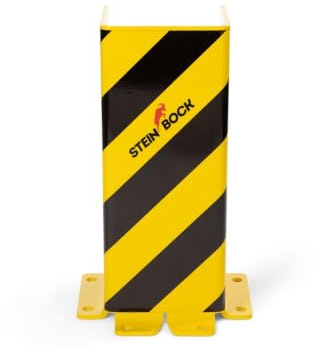 Steinbock Rammschutz-Ecke | U-Form | HxBxT 400 x 160 x 160 mm | 6 mm Materialstärke | 3-seitiger Schutz in Signalfarben | Anfahrschutz aus Stahl | einfache Montage | Regalschutz