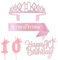 Rosa 10 Geburtstag Dekorationen für Mädchen, mit It's My 10th Birthday Schärpe und Tiara Krone, Cake Topper, Geburtstag 10 Kerzen, 10 Geburtstag Geschenke Party Dekorationen, 10 Geburtstag Dekoration