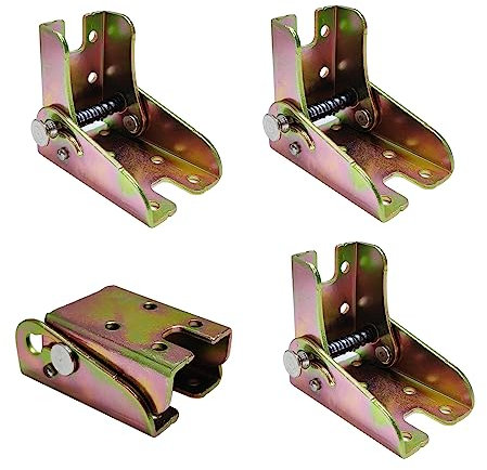 Lot de 4 supports de pieds de table pliants, charnière pliante autobloquante à 90 degrés, charnière de table pliante, pied pliable pour canapé, pied invisible, connecteur d'accessoires de meubles