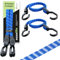 2er Set Gummispanngurt, verstellbar, Breitband Expander mit Metallhaken, Stark Belastbar, für Auto, Fahrrad und Outdoor-Aktivitäten (10 Farben 3 Längen) (Ozean, 120 cm)