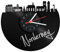 GRAVURZEILE Schallplattenuhr - Skyline Norderney - Wanduhr aus gegossenem Vinyl mit Stadt Skyline 30 cm - Upcycling Designer Uhr - Moderne Wanduhr im Retro Vintage Style - Made in Germany