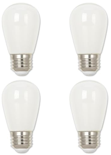 Westinghouse 5282020 1 Watt (15 Watt Equivalent) S14 Frosted LED Light Bulb, Medium Base, 4 Pack