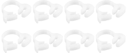 sourcing map Double Gripping Nylon Hose Clamps, 8pcs 16.3-18.1mm Adjustable Double Snap Grip Plastic Hose Clamp for Fuel Line Hoses Plumbing