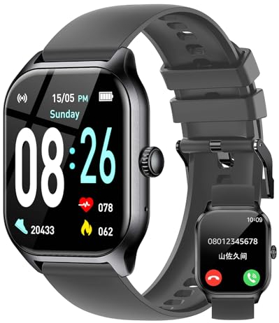 AcclaFit Smart Watch for Android iOS, 2.01 Full Touch Fitness Watch with Notifications, Answer/Dial Call, SmartWatch with Heart Rate, Blood Pressure Monitor, Calorie Counter for Men Women