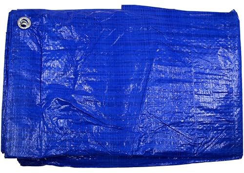 Abdeckplane 5 x 8m Blau Wasserdicht + 1x Bildmagnet! Gewebeplane mit Ösen Gartenplane Tarnplane Plane für Outdoor & Garten Holz Gartenmöbel Camping & Survival Ausrüstung 500 x 800 cm Abdeckfolie