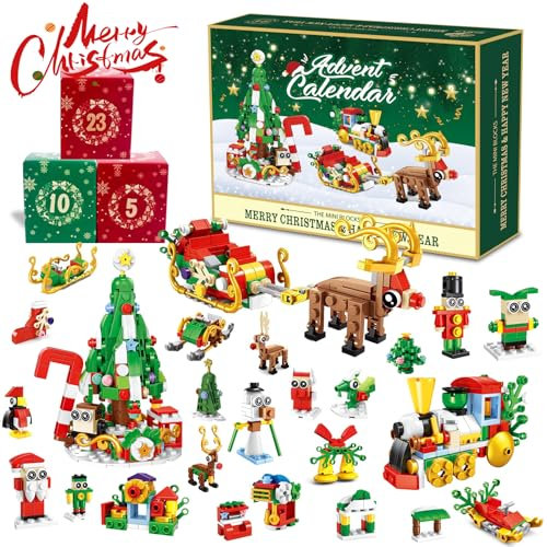 Gytera Weihnachten Adventskalender 2024, 24 Tage Bausteine Adventskalender für Kinder & Erwachsene, Weihnachts Countdown, tägliche Überraschungen