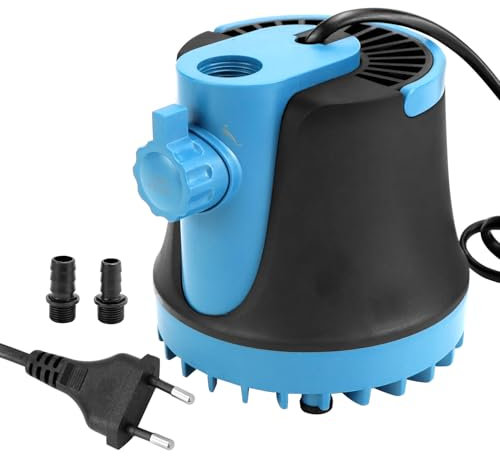 QWORK® Bomba de Agua Pequeña 35W, 2000L/H, Altura de Elevación 2,5M - Bomba Sumergible para Acuario, Estanque, Fuente de Jardin