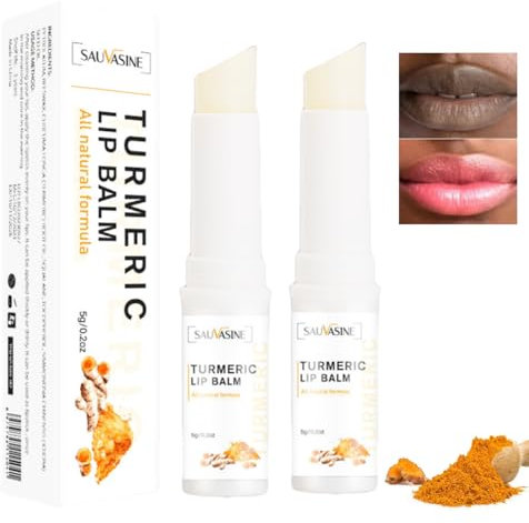 Soelegant Kurkuma-Lippenbalsam für dunkle Lippen, Kurkuma-Lippenpeeling, feuchtigkeitsspendende Lippenmaske, Haut-Lippenpflege, Lippenpeeling-Peeling für Lippenerweichung und Hydratation, 2 Stück
