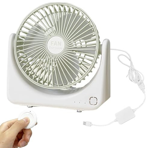 FSLiving ventilator grow, Grow Ventilator mit Fernbedienung,Verstellbarer Winkel mini fan für Growzelt mit oszillierender Funktion,3 Lüfterblätter(GYFS019-GN-W)