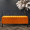 Safar Striped Ottoman Storage Bench, End of Bed Bench with Legs, Entryway Bench with Storage, Shoe Storage Ottoman Box, Rectangle Storage Footstool (Burnt Orange Velvet, 4ft (120x40x50)CM)