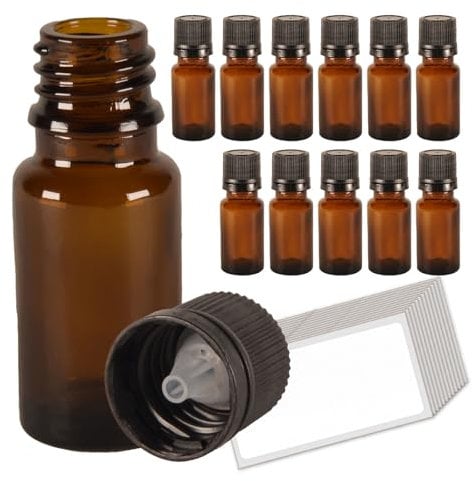 12x Tropfflaschen aus Braunglas 10ml – Ideal für ätherische Öle, Tinkturen & Flüssigkeiten Wiederverwendbare Dosierflaschen, Aromatherapie, Apothekerglas