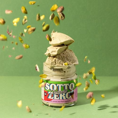 Choco Zero Sotto Zero Preparato per Gelato Crema Spalmabile Senza Zuccheri Aggiunti Senza glutine, Senza Lattosio Vasetto da 250g Facile da Preparare (Pistacchio)