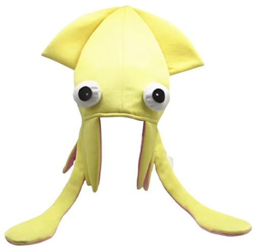 Vobumix Handgefertigter Tintenfisch-Hut, Cartoon-krake-Hut, Oktopus-kostüm, Party-Hut, Tintenfisch-hüte, Lustige Requisite, Dekoration, Performance-Requisiten