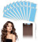 ZOCONE 240 Pièces Bande adhésive d'Extension de Cheveux, Ruban Adhésif double face de Remplacement, Pour Perruques Extensions Cheveux Bandes Adhésives invisibles Avec Pince à épiler (Bleu)
