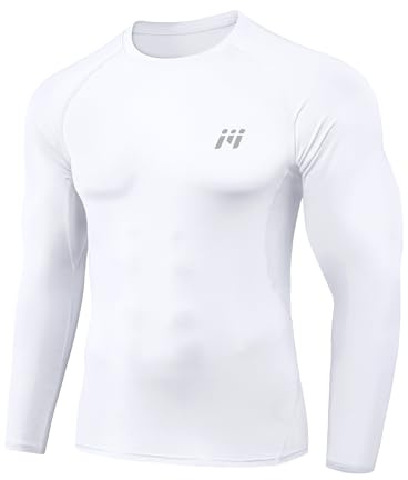 MEETWEE Kompressionsshirt Herren, Langarm Funktionsshirt Männer Sportshirt Training Fitnessshirt Atmungsaktiv Laufshirt Unterhemd für Laufen Jogging Sport Turnhalle