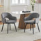 Ya-Home Esszimmerstühle 2er Set, Drehbare Küchenstühle mit Armlehne Samt Polsterstuhl Metallbeine für Esszimmer/Restaurant/Wohnzimmer,Grau