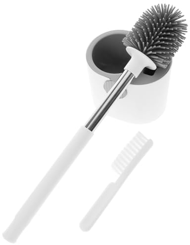 Gatuida Punch-free Wall-mounted Toilet Brush and Holder Set, Stainless Steel Long Handle Bathroom Cleaning Accessory for Home and Hotel Use