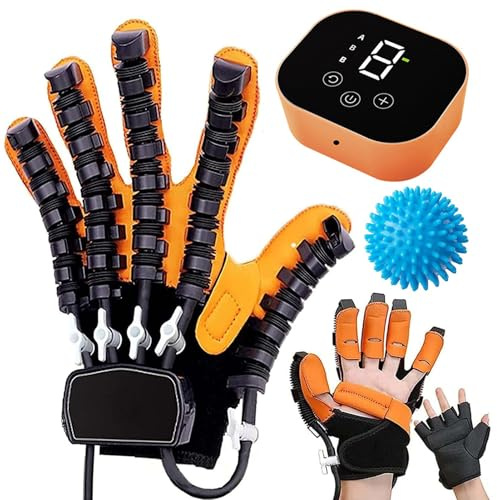 GAOXIAO Rehabilitations Roboter Handschuhe für Demenz Schlaganfall Hemiplegie Patienten, Hand und Finger Function Bending Training Reha, Zerebralparese Therapie Gloves Ausrüstung A Left Hand S
