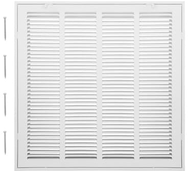VEVOR Return Air Filter Grille, Fits W20 x H20 Inch Duct Opening, Filter Not Included, Return Air Vent Cover for Wall, Powder-Coated Steel Return Air Grill Detachable Face/Door for 1 inch Filters