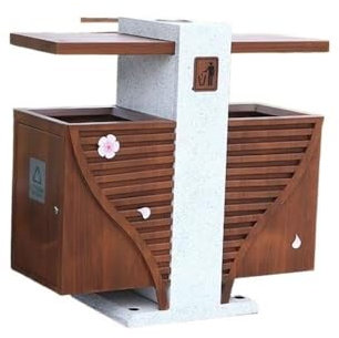 LIXIONGQUANLAL Recycling bin, Outdoor Scenic Classification Of Rubbish Double Barrels Large Bins Property Community Creative Waste Bins Peach Blossom Bins,Outdoor trash can