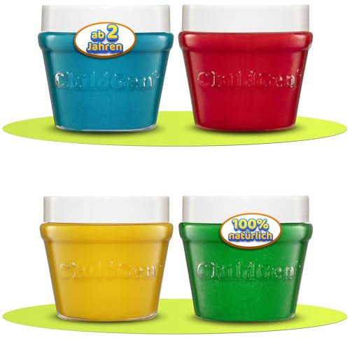 ChildGen Knete Play Dough, ungiftig, 100% natürliche Inhaltsstoffe, vegan Knete, Lebensmittelqualität, Kinderknete, Knete ab 2 Jahre, Knetezubehör, Knetset, Knete -Set, Spielknete - 4 x 125g