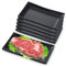 LEKEFETO 5 platos rectangulares de postre: 19,4 cm de melamina irrompibles, platos para tartas reutilizables, color negro, sin BPA, para postres, entrantes, sushi, fiesta, picnic, camping