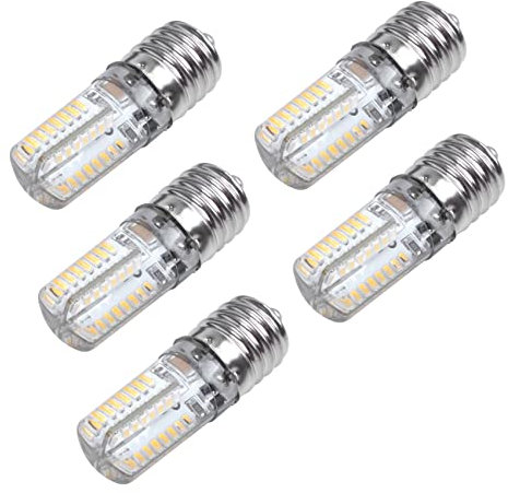 KEALLANS 5X E17 Socket 5W 64 Lampe LED Ampoule 3014 SMD Blanc Chaud AC 110V-220V
