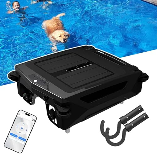 HCAUYNN Aspirateur De Piscine Automatique, Grand Panier Filtrant De 3,4 L, éCumeur De Piscine Solaire à Moteur sans Balais, 2 Modes De Fonctionnement Commutables