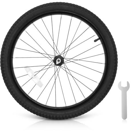 Exceedhub 20 Inch Kids Bike Front Wheels Replacement with Solid Air Rubber Tire and Inner Tube, Bicycle Bike Wheels