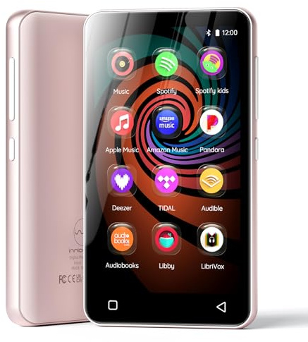 160GB MP3 Player with Bluetooth and WiFi, innioasis MP4 MP3 Player for Kids with Libby,Audible,Spotify Kids Pink