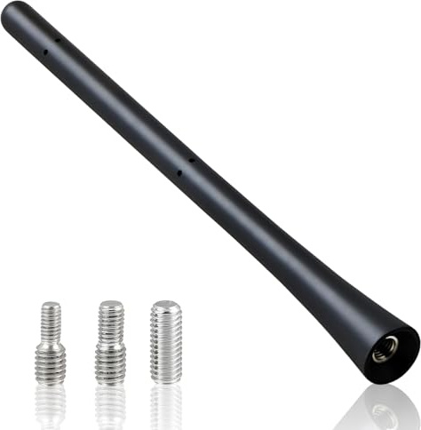Antenne de Voiture, Accessoires de Voiture FM AM 17 cm, Antenne Autoradio Puissante pour Tuner Stéréo Auto Camion SUV Véhicule, Remplacement Universel avec Vis M4.0 M5.0 M6.0, Installation Facile