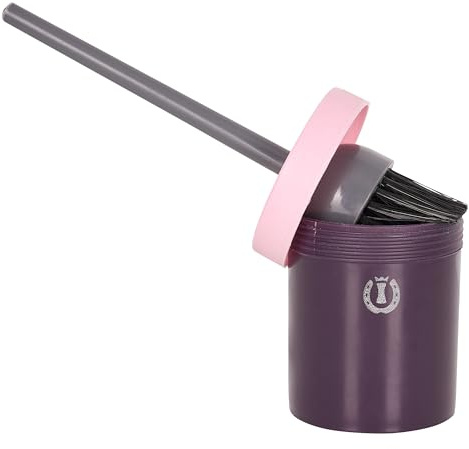 Imperial Riding Hufölpinsel IRH mit Behälter, praktischer Hufölpinsel mit integrierter Dose, auslaufsicherer Hufpflegepinsel für saubere Anwendung & stylischen Glamour-Look, Rose-Bordeaux-Silber