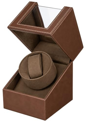 Mcbazel Automatik Uhrenbeweger 1 Uhr aus PU-Leder, Leiser Watch Winder für Automatikuhren – Uhrenbeweger mit Japanischem Motor