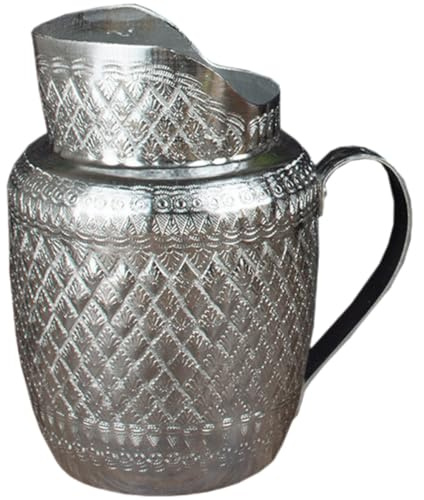 Metal Wine Jug Silver Tin Aluminium Alloy Serving Pitcher for Home