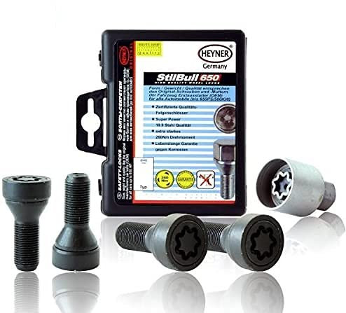 Fits BMW 3 Series Models Heyner Germany Stil Block PRO Locking Wheel Nuts M14x1.25 Set 4 Locks Thatcham Quality Assured Bolts 574/5-B