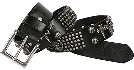 Nite closet Punk Rock Belts for Men Studded Belt Skull Leather Rivet Black Gothic Apparel