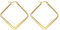 JewelryWe Schmuck Damen Ohrringe Edelstahl Poliert große Quadrat Viereck Geometrie Hoop Creolen Ohrstecker Gold 35mm