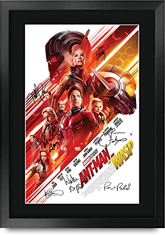 HWC Trading A3 FR Ant-Man und Wasp Paul Rudd und Cast Geschenke Printed Poster Autogramm Bild für Film-Memorabilia Fans - A3 Eingerahmt