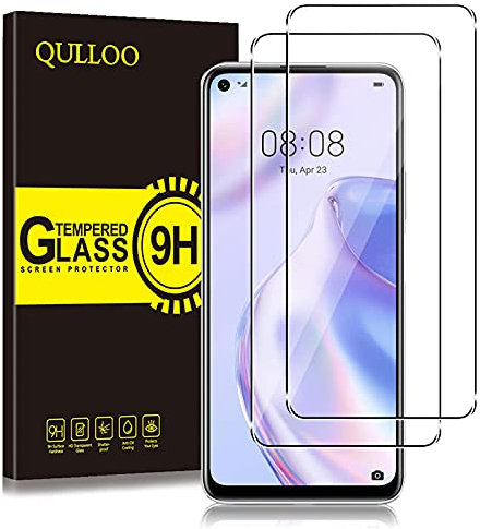 QULLOO Schutzfolie für Huawei P40 Lite 5G, [2 Stück] 9H Hartglas Schutzfolie HD Displayschutzfolie Anti-Kratzen Handy Folie für Huawei P40 Lite 5G