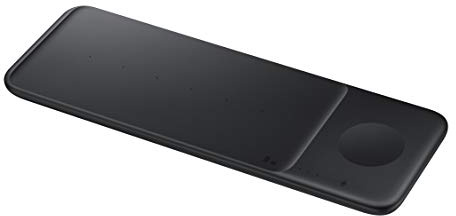 Samsung Electronics Wireless Charger Trio, Qi Compatible - Charge up to 3 Devices at Once - for Galaxy Phones, Buds, Watches, and Apple iPhone Devices, Black (US Version)