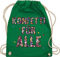 Turnbeutel Rucksack - Karneval & Fasching - Taschen - Konfetti für Alle - Unisize - Grün - karnevals tasche fasching, beutel baumwolle wurfbeutel wurftasche fasching- rucksackbeutel wurfmaterial