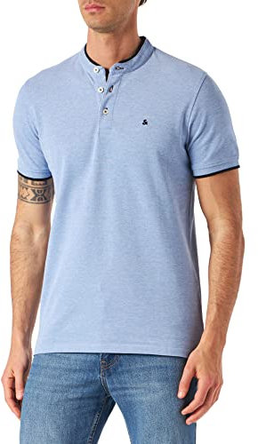 JACK & JONES Herren Jjepaulos Mao Noos Polohemd, Bright Cobalt, M EU