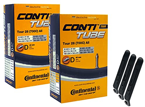 2X Continental Fahrradschlauch 28 Zoll Blitzventil 32-622/47-622 +3 Reifenheber