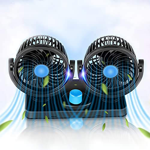 OrangeClub Auto Kfz Ventilator 2 Geschwindigkeiten Einstellbar 12V/25W Auto Lüfter 360° Manuelle Drehung Ventilator, vertikal und horizontal einstellbar Ventilator, für Auto, Geländewagen, Van