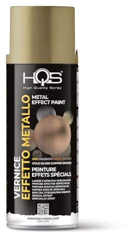 HQS Bomboletta di Vernice Spray 400ml Effetti Speciali Metallo (Oro Pallido)