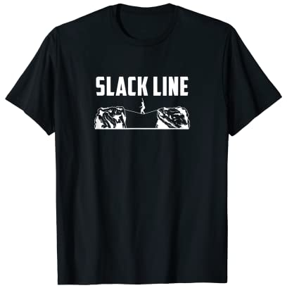 Lustiges Slackline Motiv für Slackliner T-Shirt