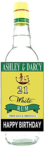 SMARTEKMEDIA Personalised Sticker Bottle Label for Wray and Nephew Rum Birthday Any Occasion 70cl