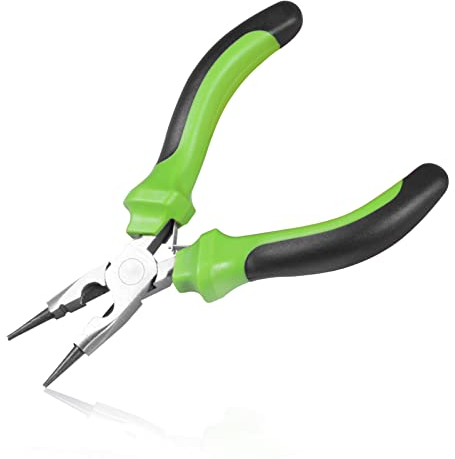 LEONTOOL 5 Inch Round Nose Pliers Wire Cutter 3-in-1 Mini Precision Pliers Wire Looping Pliers with Spring Jewelry Beading Tool Wire Looping Wrapping Beading for DIY Jewelry Making