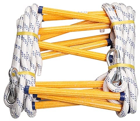 16ft Emergency Fire Escape Rope Ladder 2 Story Flame Resistant Emergency Fire Safety Evacuation Ladder Fast to Deploy Sturdy and Strong Portable and Reusable.